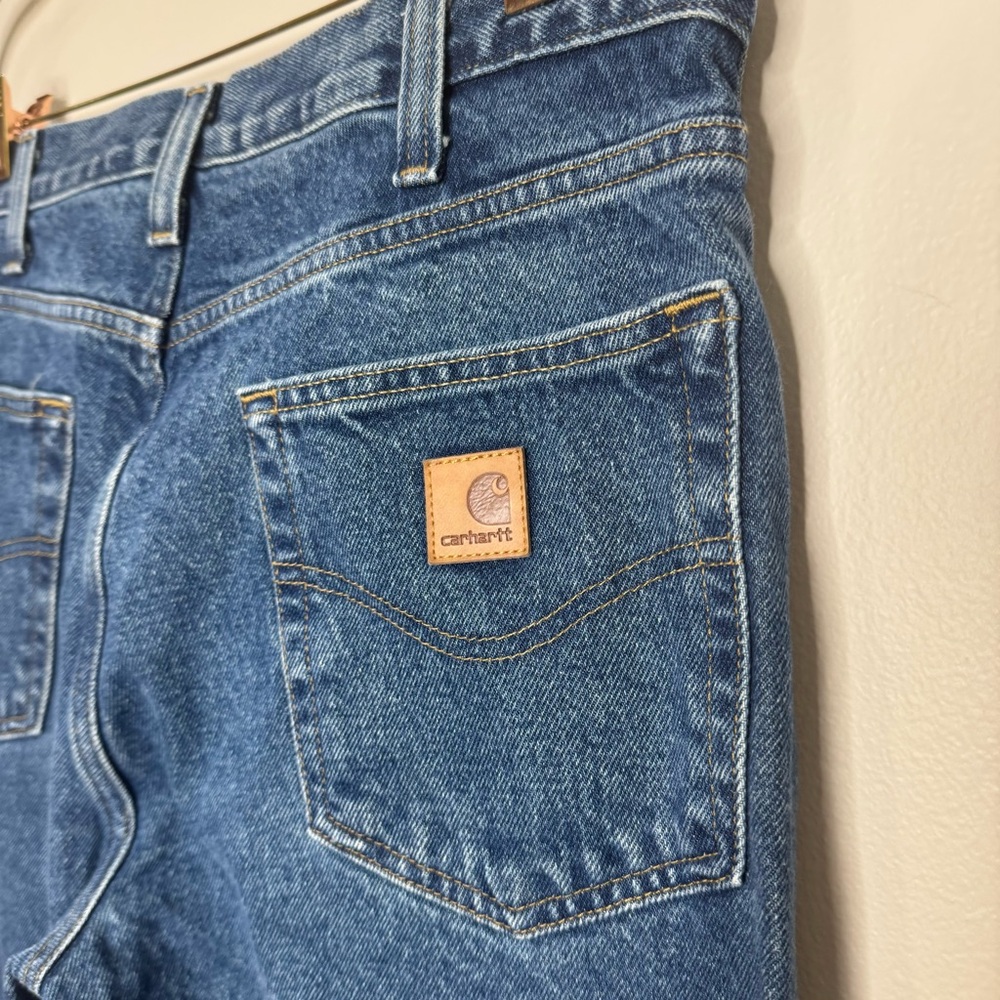 Carhartt Men’s Traditional Fit Straight Leg Workwear Blue Jeans Size 34 x 30 - Picture 6 of 7